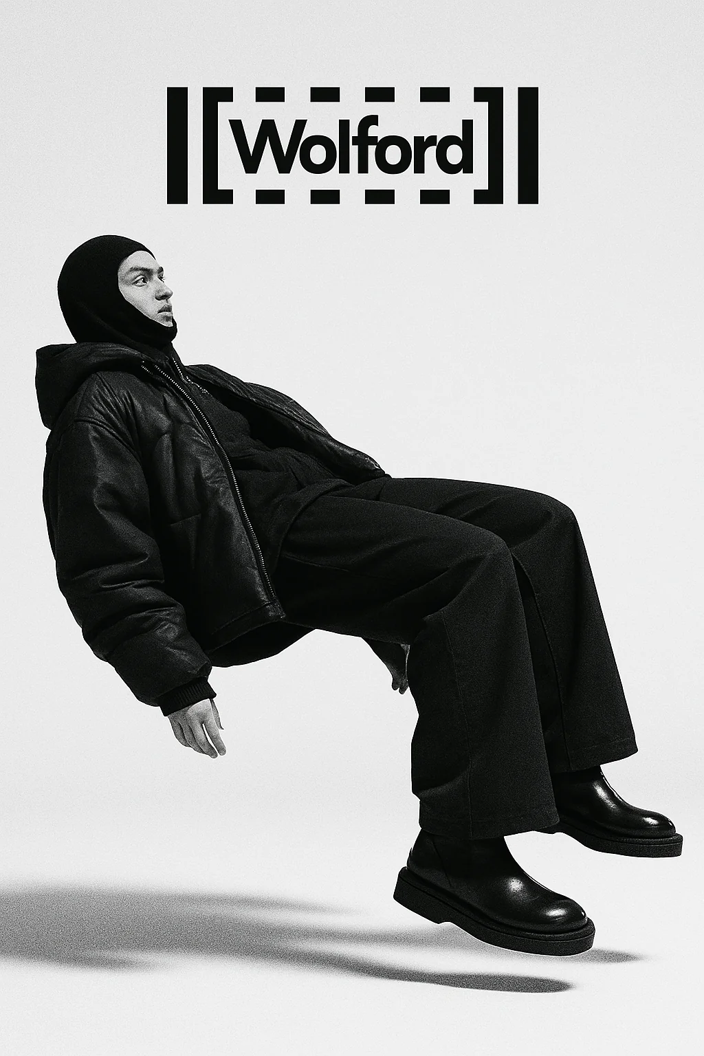 AI-generated monochrome fashion image