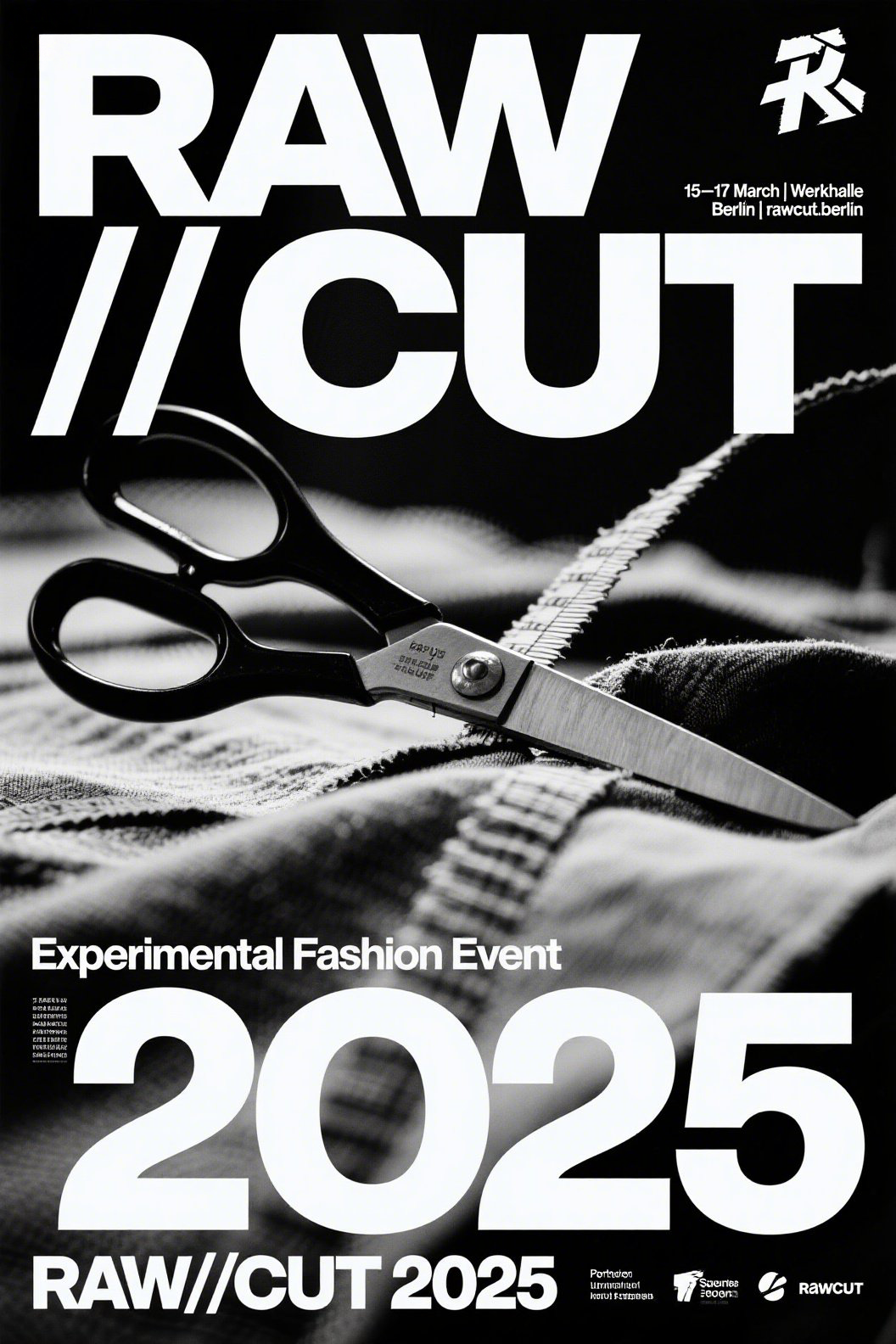 AI-generated experimental fashion event poster